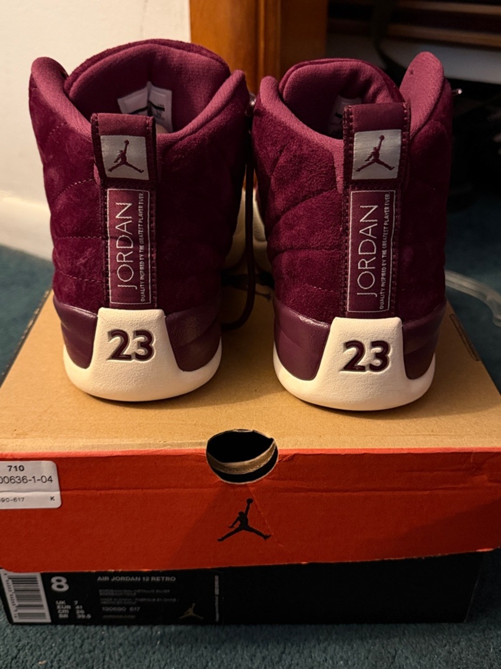 Jordan Burgundy Suede High-Top Sneakers with Cream Accents